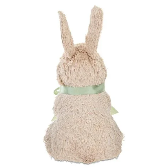 Textured Bunny Tabletop Decoration, Brown and Green, 7", Easter - Picture 3 of 5